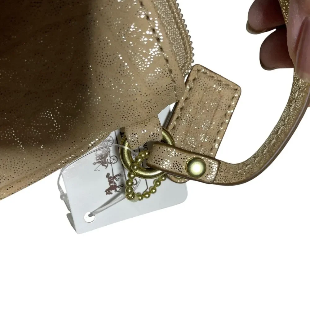 Coach Madison NEW w/ Tags Embossed‎ Metallic Leather Small Wristlet 6 x 4